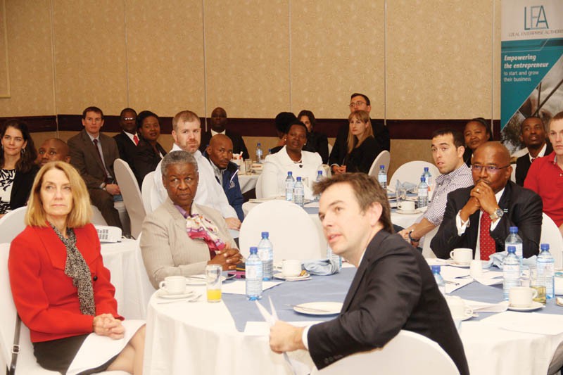 Kelley Business School and LEA officials at yesterday's meeting held in Gaborone. PIC: KAGISO ONKATSWITSE