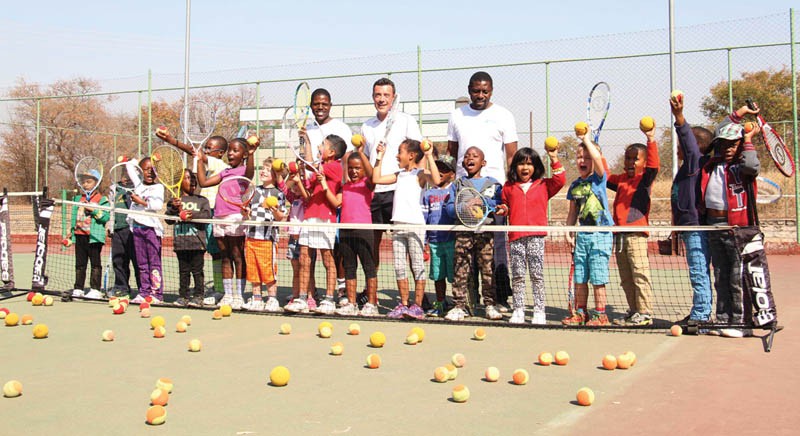 Francistown Tennis Club Under 9 years players during the training. Pic Keoagile Bonang