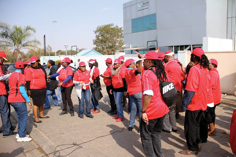 Burs employees on strike.PIC.KENNEDY RAMOKONE