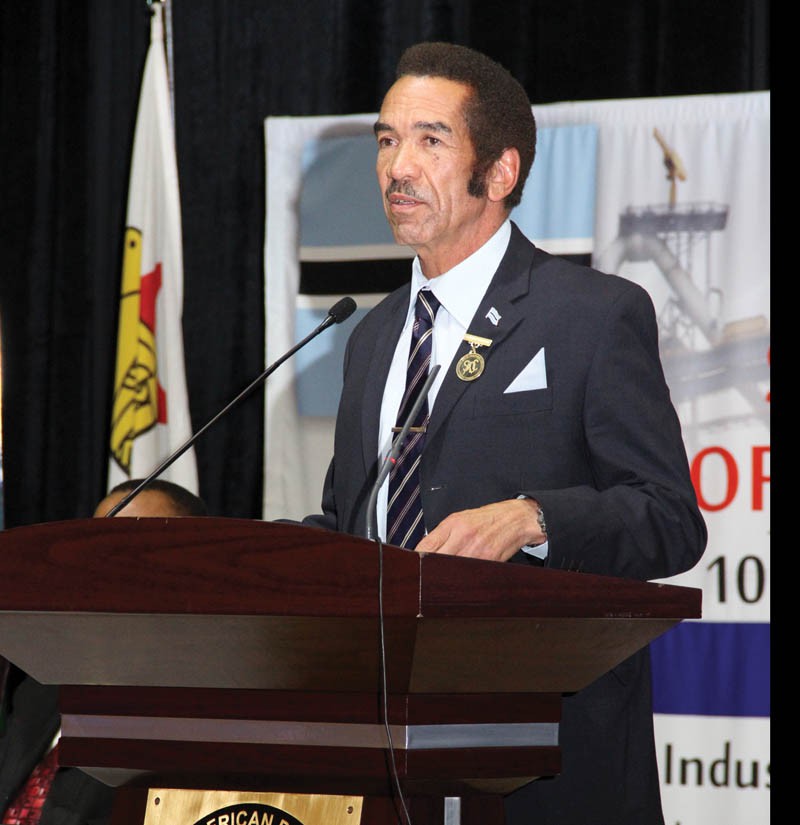 Presiding: Khama at yesterday'sSummit. PIC: TSELE TSEBETSAME