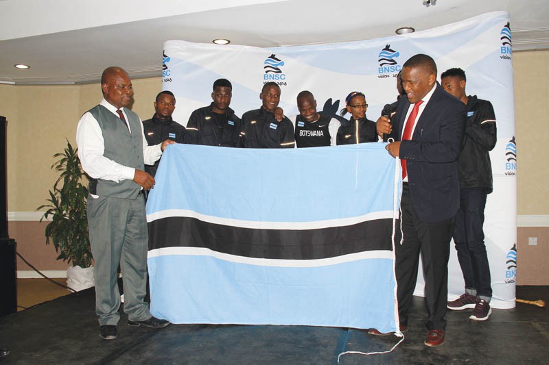 Ready for Beijing challenge: Team Botswana at last Friday's send- off ceremony. PIC: KENNEDY RAMOKONE