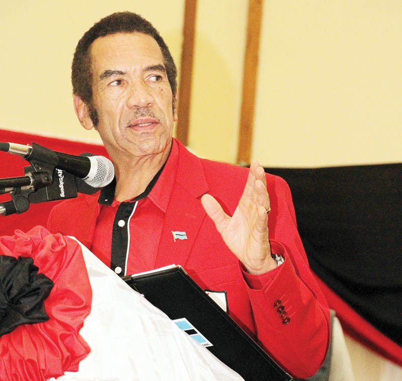 From the hip: Khama at the youth wing congress. PIC KEOAGILE BONANG