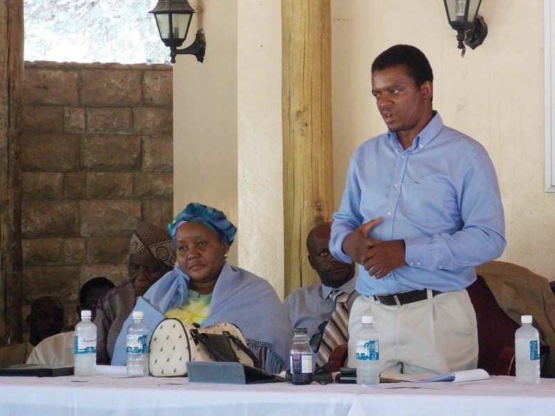 Tawana addressing a Kgotla meeting