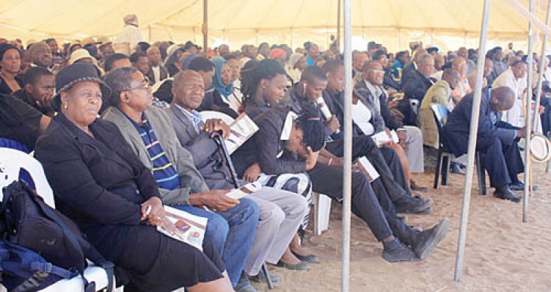 Dark days: Mourners at Motshidisi's funeral. PIC: BONTE SEEPI