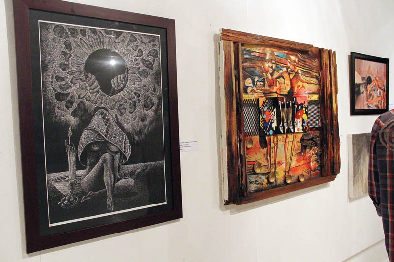Artworks showcased by local artists who entered L' Atelier art competition