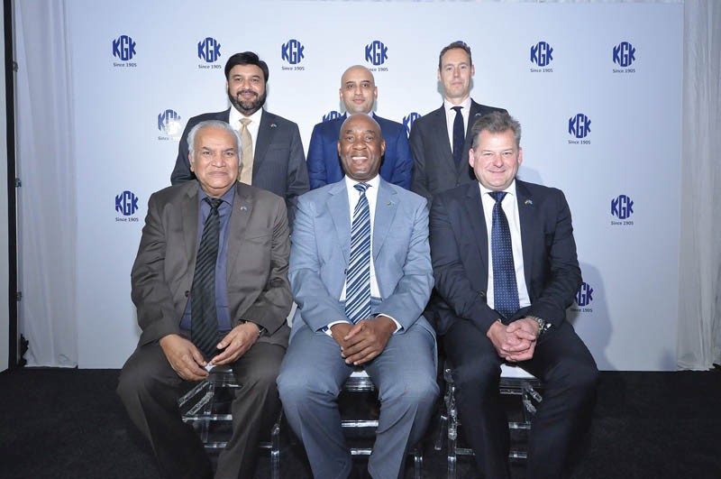 Mokaila with the De Beers and KGK officials at the launch of the diamond company