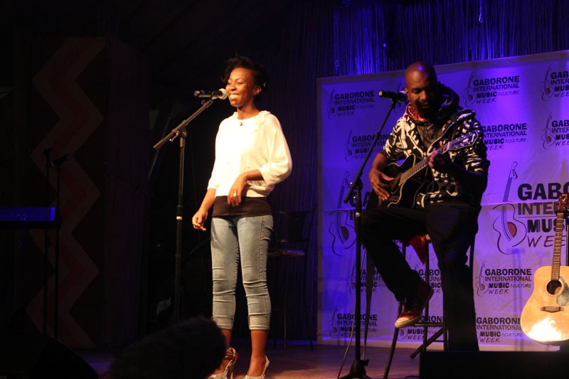Mandisa Mabuthoe accompanied by Aether and Lilly the guitar. PIC- DUMISANI NCUBE