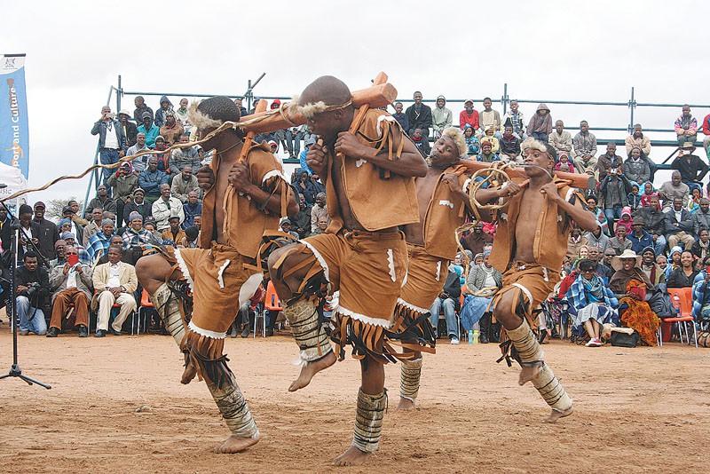 Performance during the Dithubaruba cultural show in Molepolole. Pic.Boniface Akaro