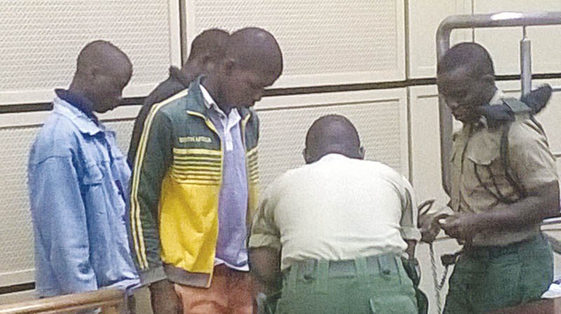 The three suspects in court PIC: Tumelo Mouwane