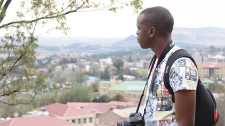 On the mountains: Mmegi correspondent Dumisani Ncube enjoying the Maseru view from the highlands