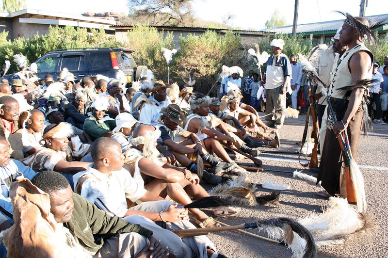 Kgosi Kgafela addressing his tribesmen in Mochudi a few years ago
