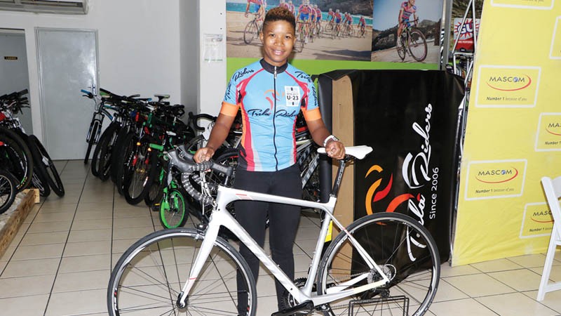 Ready to wheel away: Ebudilwe has enjoyed a fruitful start to her cycling career