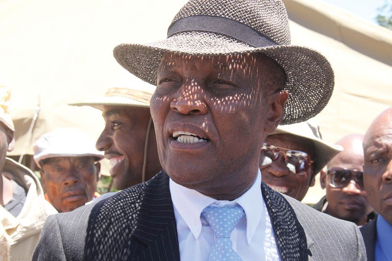 Bana Sekai addressing members of media after Kgotla meeting PIC: MORERI SEJAKGOMO