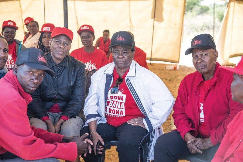 Venson-Moitoi and her supporters PIC: THALEFANG CHARLES