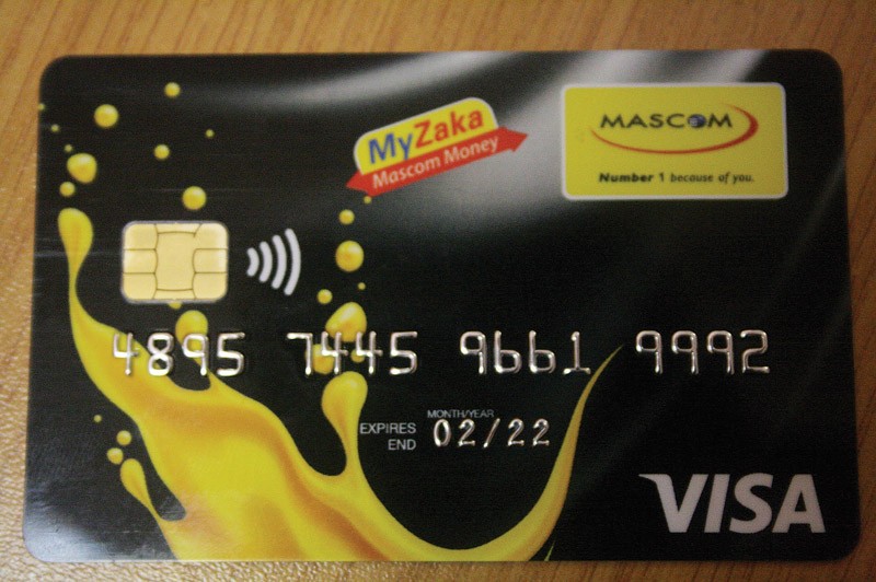 Mascom MyZaka card. PIC: PHATSIMO KAPENG
