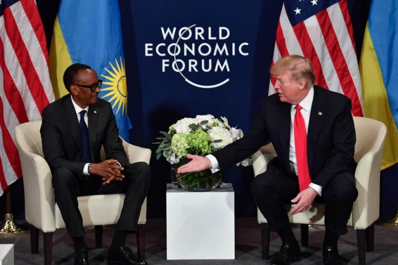 Rwandan President Paul Kgame and Donald Trump of the US
