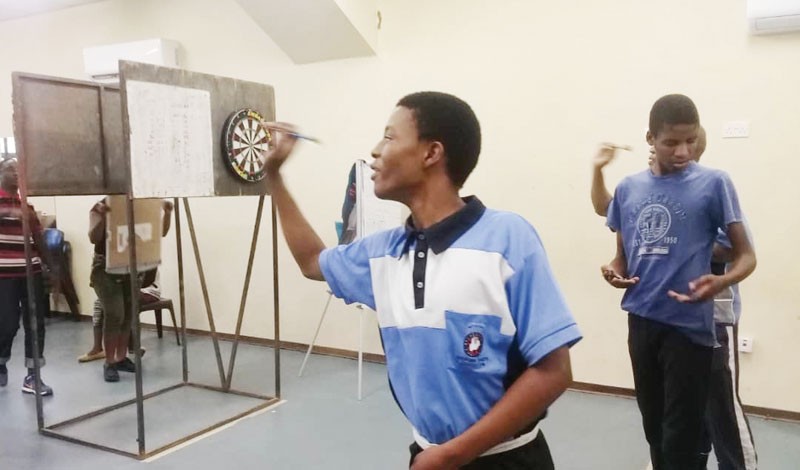 On target: The darts team wants gold in Nambia