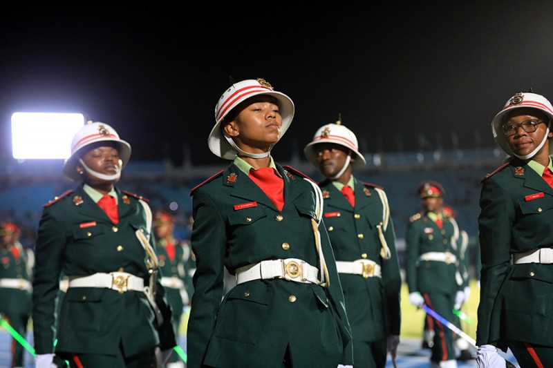 Women soldiers in a parade PIC. THALEFANG CHARLES