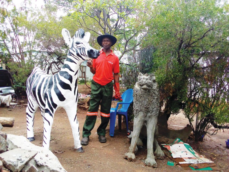 Moses Nteba posing next to his products PIC: UTLWANANG MATIBINI