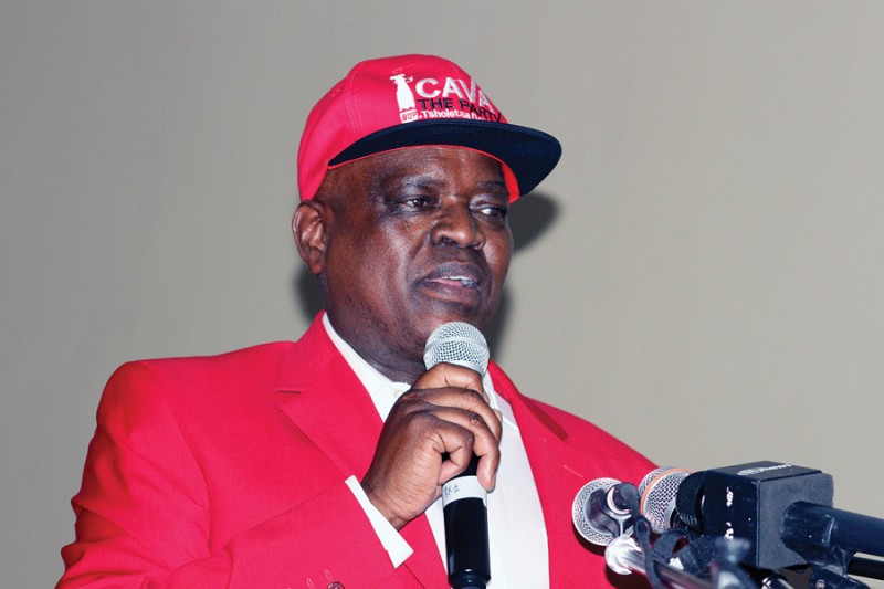 Masisi speaking at the BDP retreat PIC. KEOAGILE BONANG