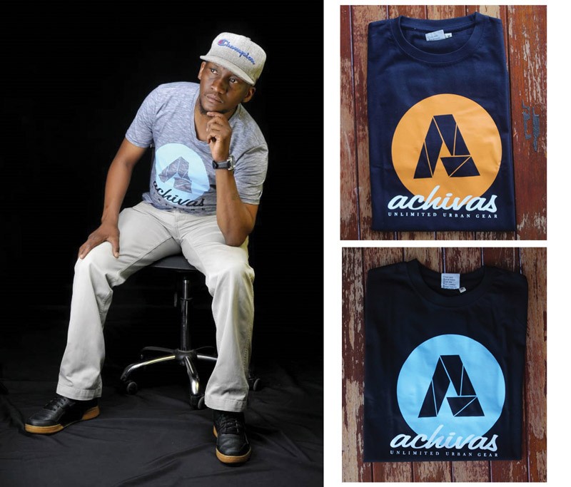 Achivas owner Godwin Koboyankwe with some of his products