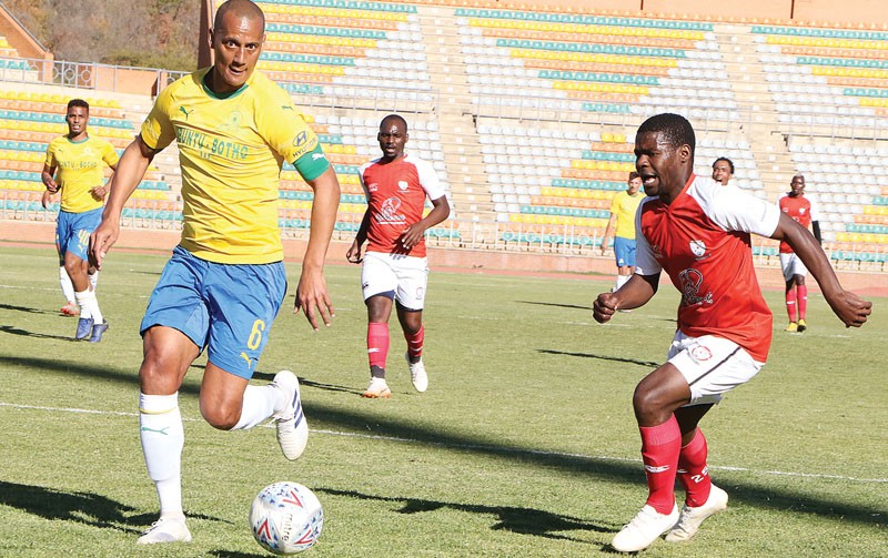 Jwaneng Galaxy also faced another South African giant, Mamelodi Sundowns in Lobatse PIC: MORERI SEJAKGOMO