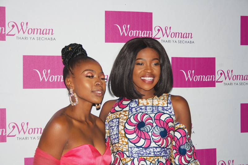Samantha Mogwe alongside her core host during the Woman wine and fashion.PIC: PHATSIMO KAPENG