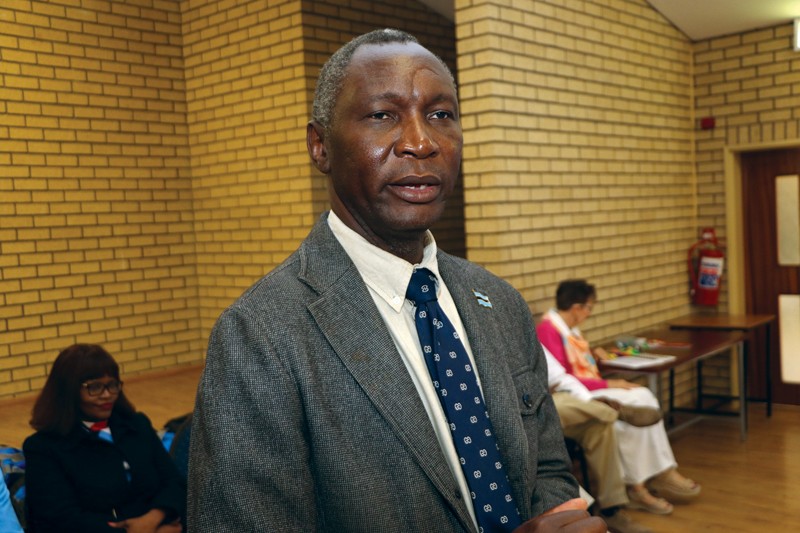 Dr Morrison Sinvula saying a speech at Church of Jesus Christ of latter saints. PIC: KARABO KGOSI