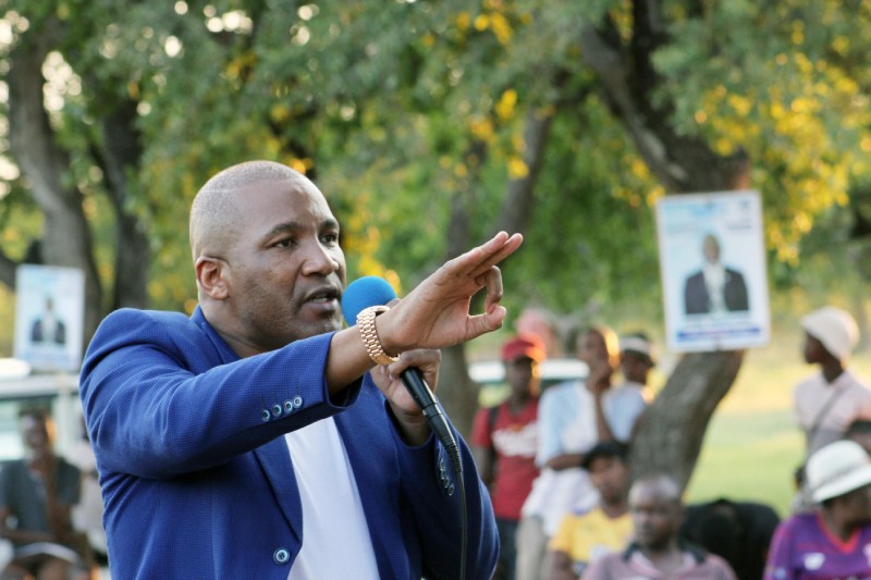 UDC president Duma Boko adressing a political rally at Mabesekwa in Tonota constituency over the weekend PIC: KEOAGILE BONANG