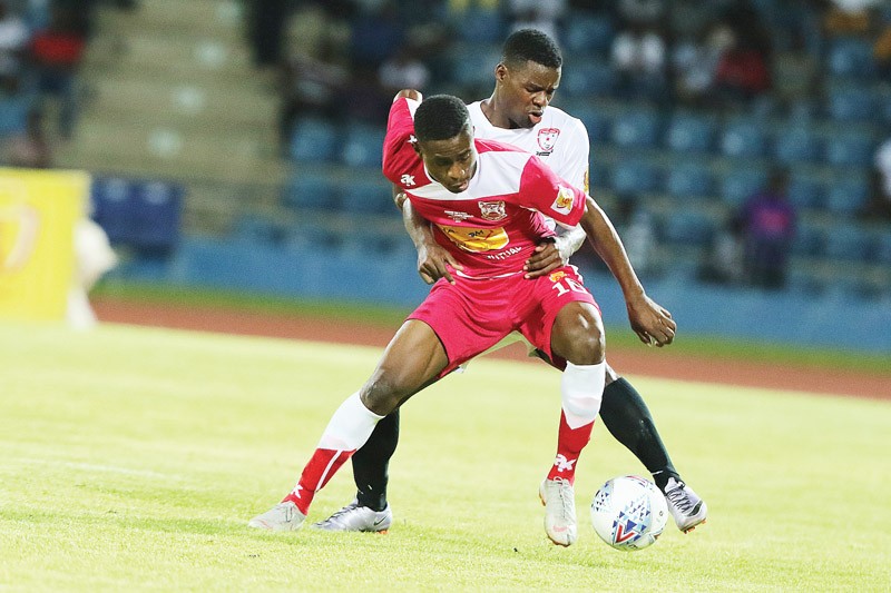 Players fight for bail as Galaxy beat GU in Farncistown PIC: KENNEDY RAMOKONE