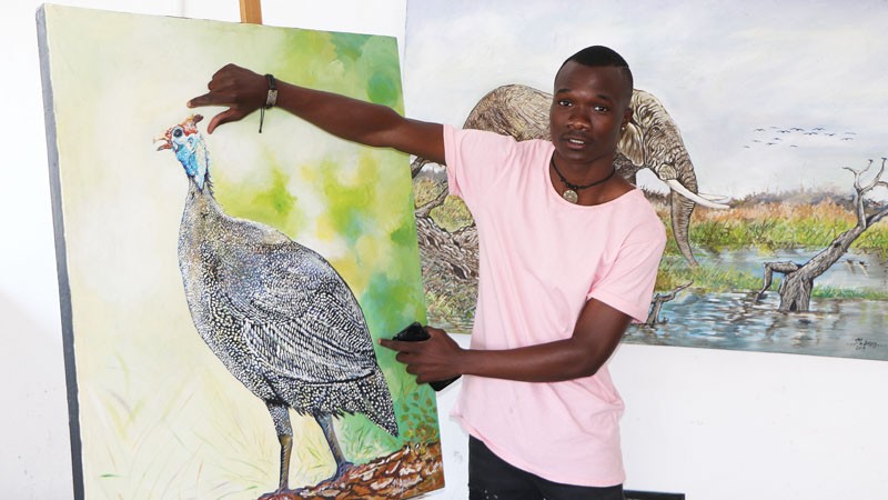 David is currently working on hosting a collaborative exhibition at Thapong with a fellow artist. PIC: KENNEDY RAMOKONE