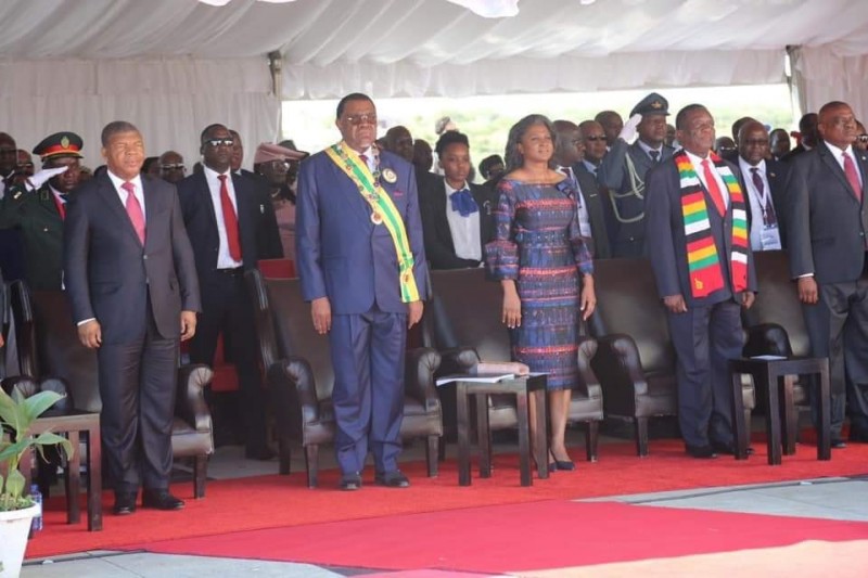 Heads of state in Namibia at the swearing in ceremony