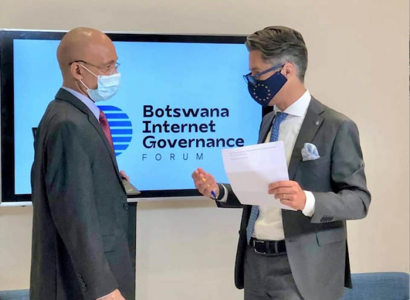 PARTNERS: Cecil Masiga, Director of Policy Development in the Ministry of Transport and Communications with Jan Sadek at BIGF