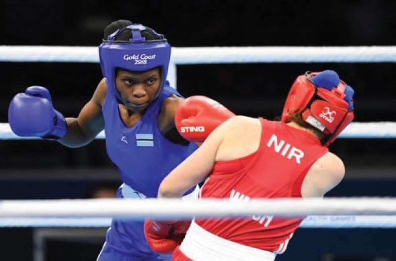 Throwing punches: Kenosi has qualified for the Olympics PIC: PHATSIMO KAPENG